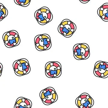 Help and support vector seamless pattern Stock Illustration