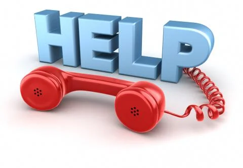 Help and Telephone Receiver Stock Illustration
