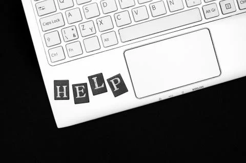 Help - Appeal to solve problem and trouble with computer. Stock Photos