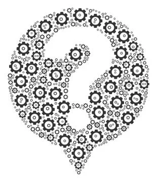 Help Balloon Collage of Gear Stock Illustration