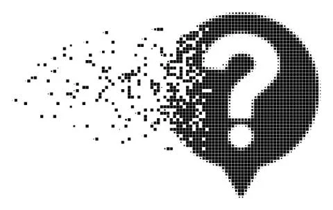 Help Balloon Dust Pixel Icon Stock Illustration
