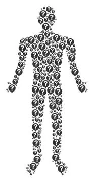 Help Balloon Man Figure Illustrazione stock