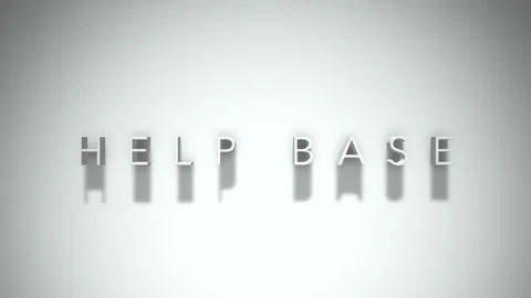 Help base 3D title animation with shadows on a white background Stock Footage 297666218