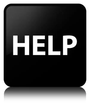 Help black square button Illustrazione stock
