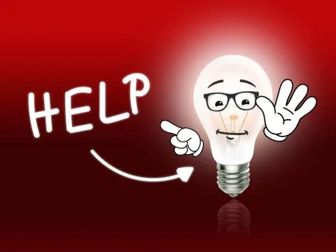 Help bulb lamp energy light red Иллюстрация