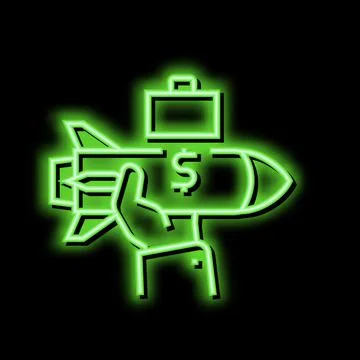 Help with business basics neon glow icon illustration Stock Illustration