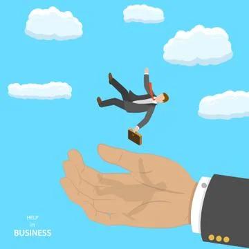 Help in business isometric flat vector concept. Stock Illustration