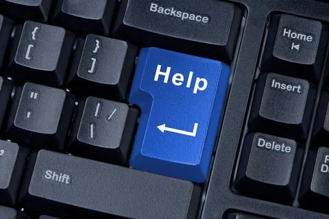 Help button computer keyboard internet concept. Help button computer keybo... Stock-Fotos