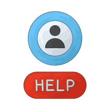Help button illustration Stock Illustration