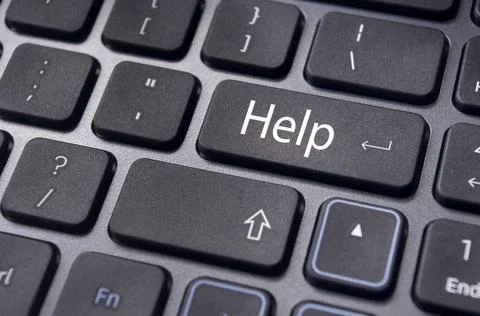 Help button on keyboard, for online supports keyboard message with online ... Stock Photos