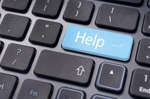Help button on keyboard, for online supports keyboard message with online ... Stock Photos