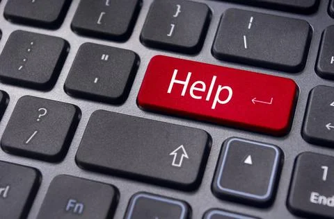 Help button on keyboard, for online supports keyboard message with online ... Stock Photos