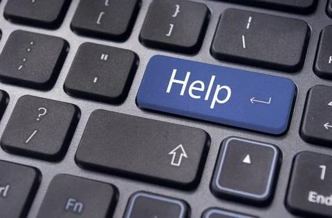 Help button on keyboard, for online supports keyboard message with online ... Stock Photos