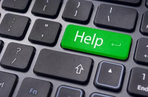 Help button on keyboard, for online supports keyboard message with online ... Stock Photos