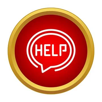 Help button showing speech bubble support service Stock Illustration