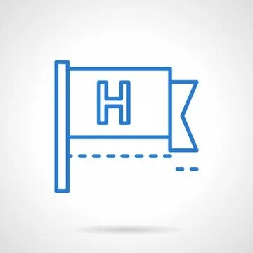 Help button vector icon blue line style Stock Illustration