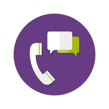 Help Callback Flat Circle Icon Stock Illustration