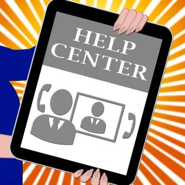 Help Center Tablet Shows Faq Advice 3d Illustration Stock Illustration