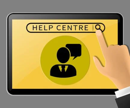 Help Centre Tablet Representing Faq Advice 3d Illustration Stock Illustration