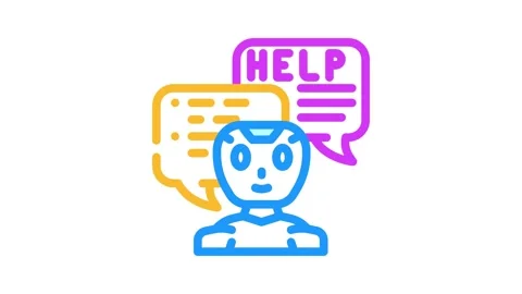 Help chat bot color icon animation Stock Footage 327270714