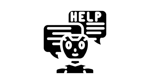 Help chat bot glyph icon animation Stock Footage 326745876