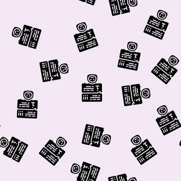 Help chat bot glyph seamless pattern Stock Illustration
