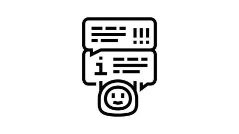Help chat bot line icon animation Stockbeeldmateriaal 326136554