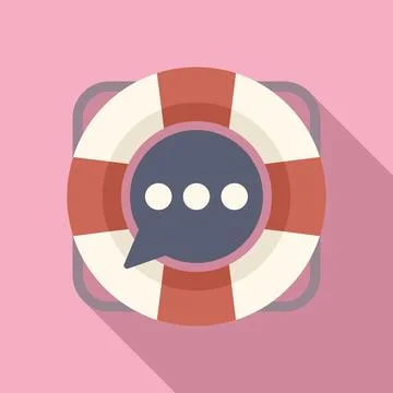 Help chat support icon flat vector. Professional tech Stockillustratie
