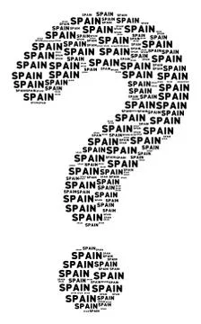 Help Composition of Spain Text Icons Stock Illustration