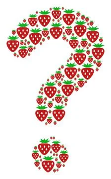 Help Composition of Strawberry Icons Stock Illustration