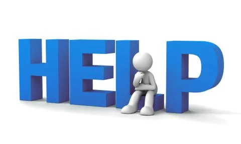 Help concept  3d illustration Stock Illustration