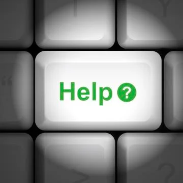 Help concept with computer keyboard Stock Illustration