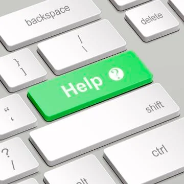 Help concept with computer keyboard Stock Illustration