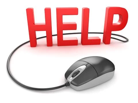 Help concept with computer mouse Illustrazione stock