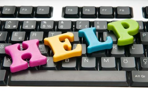 HELP concept with letters on keyboard 写真素材