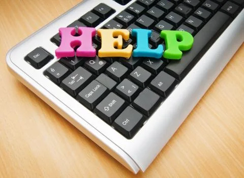 HELP concept with letters on keyboard 库存照片
