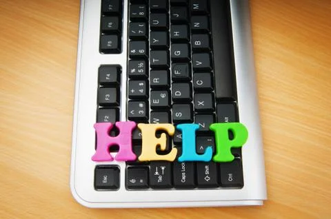 HELP concept with letters on keyboard Stock-Fotos