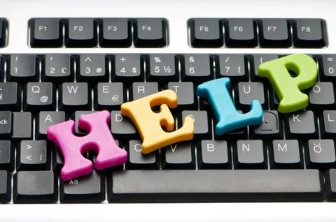 HELP concept with letters on keyboard 스톡 사진