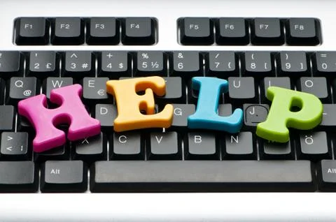 HELP concept with letters on keyboard 스톡 사진