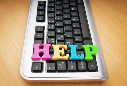 HELP concept with letters on keyboard 스톡 사진