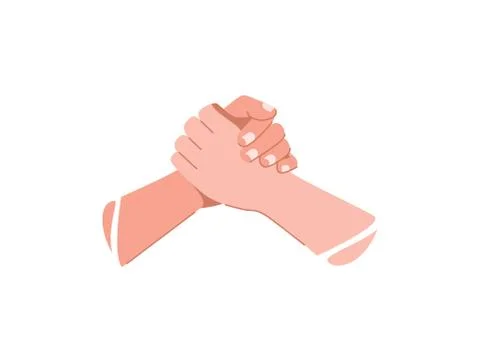 Help concept vector illustration. Two human hands hold each other Stock Illustration