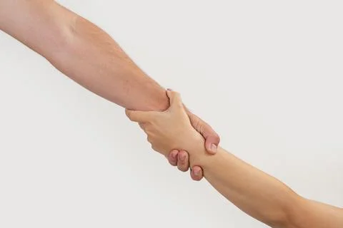 Help connects trust and support. Help creates strong partnership concept. Two Stock Photos
