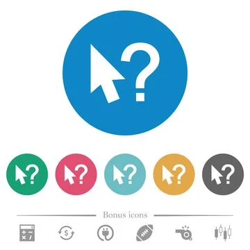Help cursor flat round icons Stock Illustration