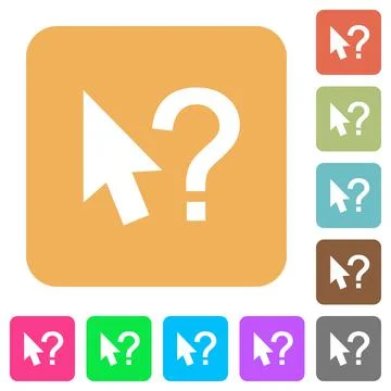 Help cursor push buttons rounded square flat icons 스톡 일러스트