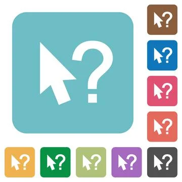 Help cursor square flat icons Stock Illustration