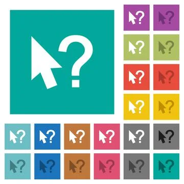 Help cursor square flat multi colored icons Ilustración de archivo