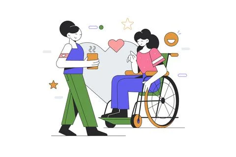 Help desabled people Stock Illustration