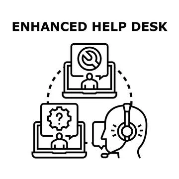 Help desk agent providing remote technical support Stock Illustration