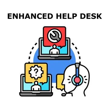 Help desk agent providing remote technical support Stockillustratie