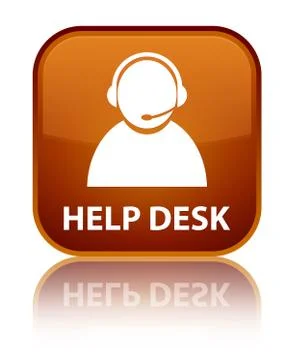 Help desk (customer care icon) special brown square button Stock Illustration